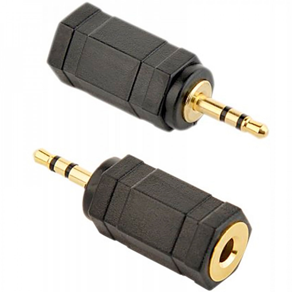 Адаптер Cablexpert 2.5 мм - 3.5 мм (M/F), чорний (A-3.5F-2.5M)