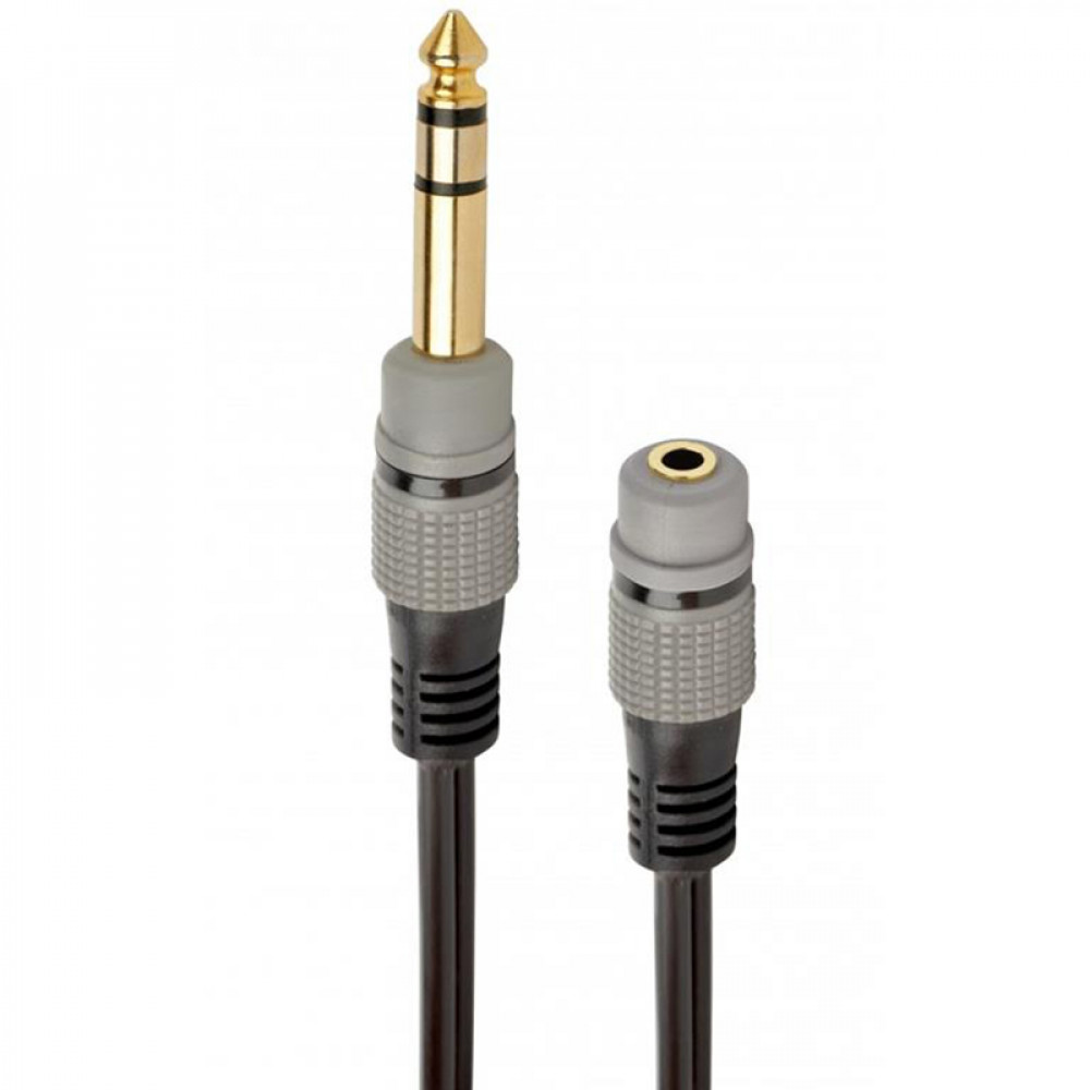 Аудіо-кабель Cablexpert 3.5 мм - 6.35 мм (F/M), 0.2 м, чорний (A-63M35F-0.2M)