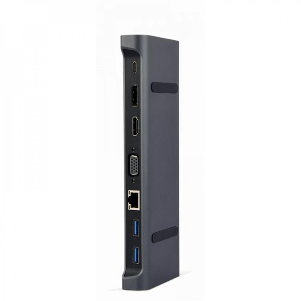 Док-станція Cablexpert USB-C 9-в-1 (A-CM-COMBO9-02) USB-хаб + HDMI/VGA/PD/LAN/3.5-мм аудіо