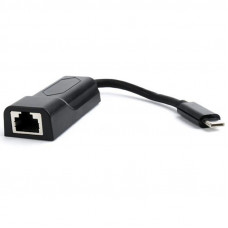 Адаптер Cablexpert USB Type-C - RJ-45 (M/F), 0.15 м, чорний (A-CM-LAN-01) Адаптер Cablexpert USB Type-C - RJ-45 (M/F), 0.15 м, чорний (A-CM-LAN-01)