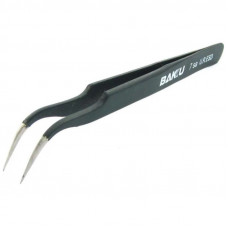 Пінцет вигнутий Baku A8 7 Sa U.R.ESD з чорним антистатичним покриттям (A15758)