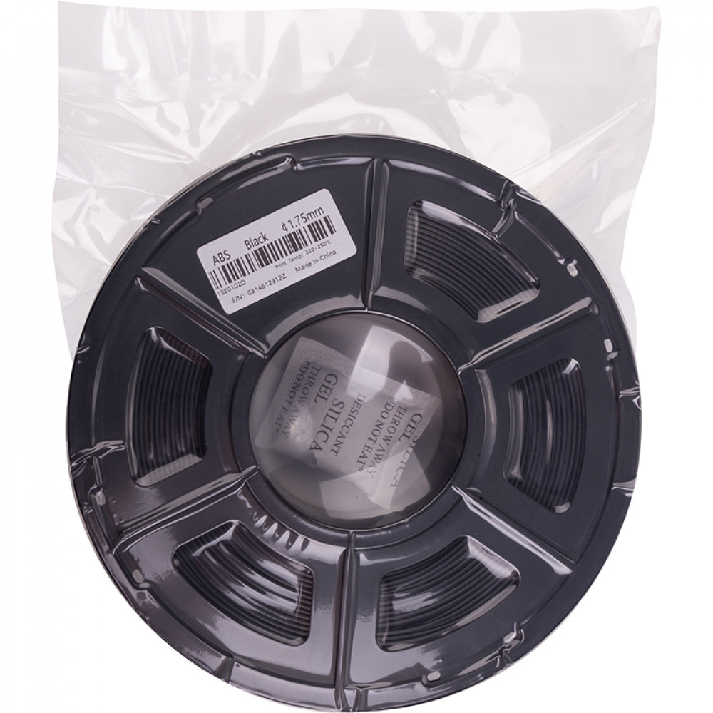 ABS-пластик PowerPlant Filament для 3D-принтера 1.75 мм 1 кг, чорний (PT812851)