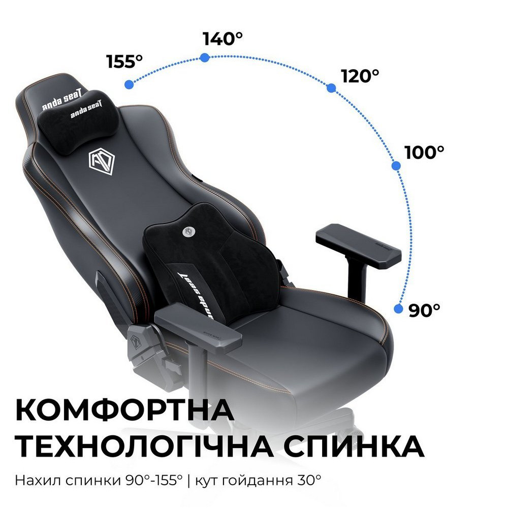 Крісло для геймерів Anda Seat Kaiser 3E XL Dark Gray Fabric (AD23YC-XL-09-GB-CF-G01)