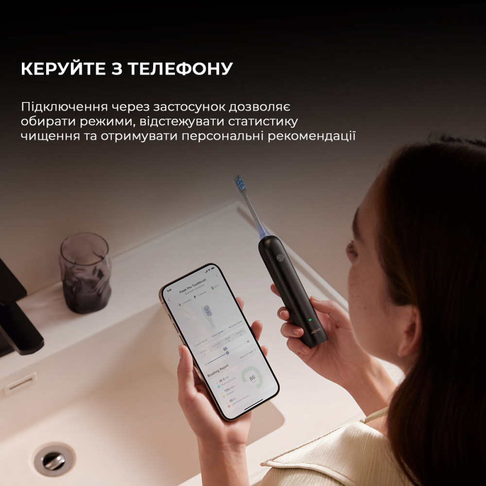 Зубна електрощітка Mova Fresh Pro Black (ATB15A-BK)
