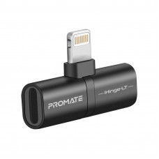 Адаптер Promate iHinge Lightning - 2хLightning (M/F) Black