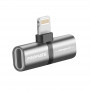 Адаптер Promate iHinge Lightning - 2хLightning (M/F) Grey