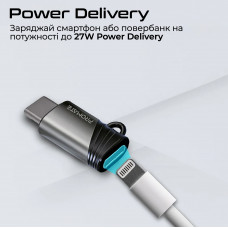 Адаптер Promate Link-Ci Lightning - USB Type C (F/M) Grey
