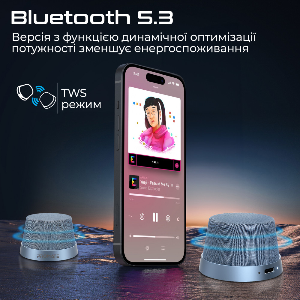 Акустична система Promate Punch 3W Navy