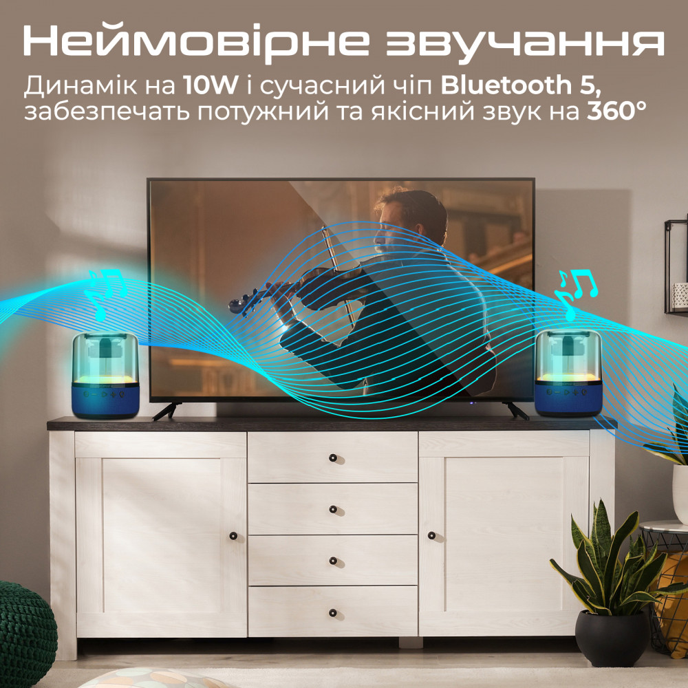 Акустична система Promate Glitz-L 10W Blue