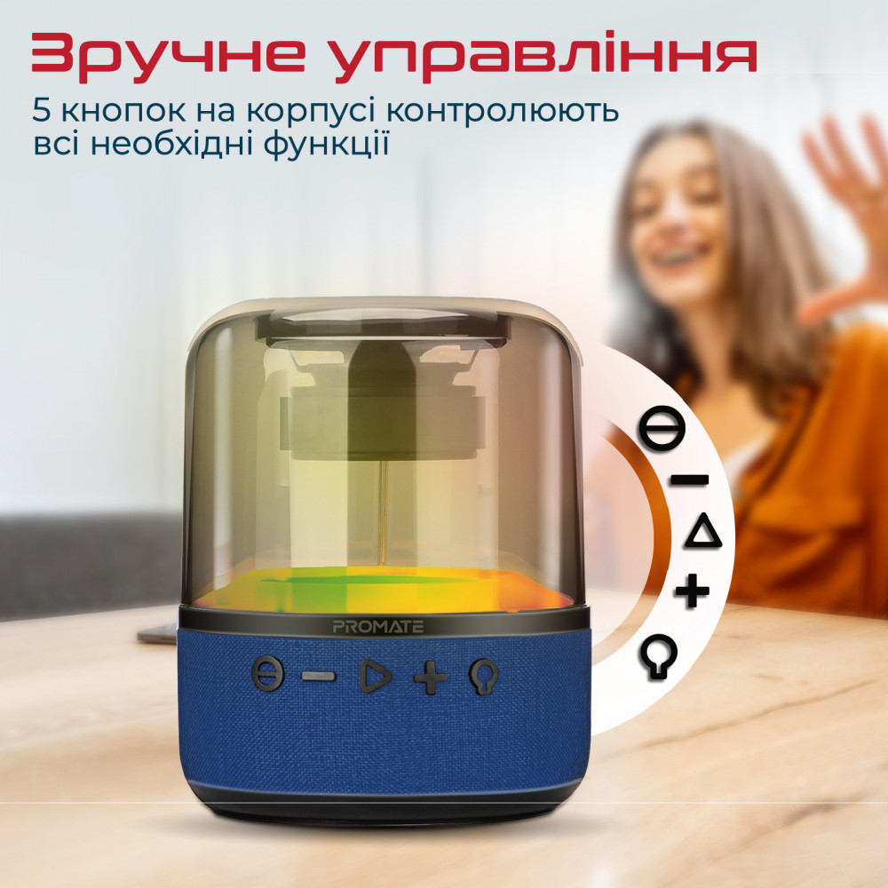 Акустична система Promate Glitz-L 10W Blue