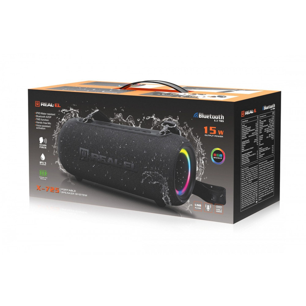 Акустична система REAL-EL X-725 Black