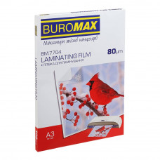 Плівка для ламінування Buromax (BM.7704), глянцева, А3, 80мк, 100 шт Плівка для ламінування Buromax (BM.7704), глянцева, А3, 80мк, 100 шт