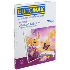 Плівка для ламінування Buromax (BM.7722), глянцева, А4, 75мк, 100 шт Плівка для ламінування Buromax (BM.7722), глянцева, А4, 75мк, 100 шт