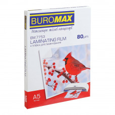 Плівка для ламінування Buromax (BM.7753) глянцева, А5, 80мк, 100 шт Плівка для ламінування Buromax (BM.7753) глянцева, А5, 80мк, 100 шт