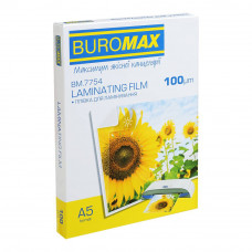 Плівка для ламінування Buromax (BM.7754) глянцева, А5, 100мк, 100 шт Плівка для ламінування Buromax (BM.7754) глянцева, А5, 100мк, 100 шт