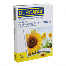 Плівка для ламінування Buromax (BM.7774) глянцева, А6, 100мк, 100 шт Плівка для ламінування Buromax (BM.7774) глянцева, А6, 100мк, 100 шт