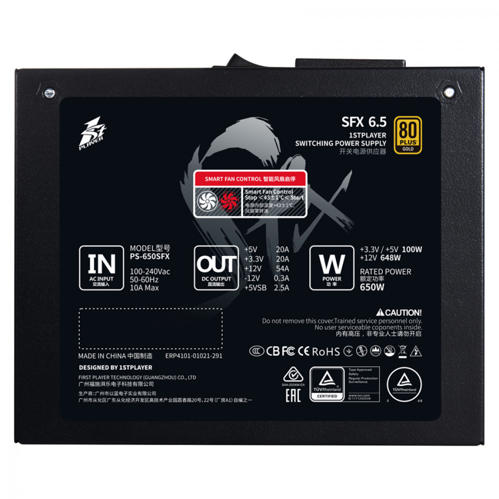 Блок живлення 1stPlayer PS-650SFX (SFX-GLD-650-BK-EU) 650W