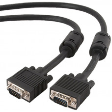 Кабель Cablexpert VGA-VGA HD15M/HD15M з 2-ма фер. кільцями, подвійний екран, чорний, 3 м (CC-PPVGA-10-B)