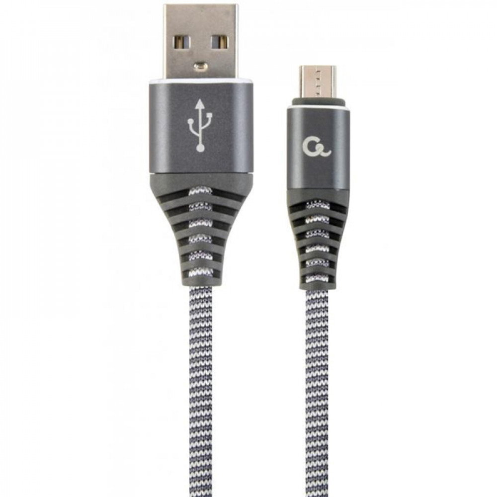 Кабель Cablexpert USB - micro USB (M/M), преміум, 1 м, сірий (CC-USB2B-AMmBM-1M-WB2)