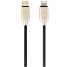 Кабель Cablexpert USB Type-C - Lightning (M/M), 1 м, чорний/золотистий (CC-USB2PD18-CM8PM-1M) Кабель Cablexpert USB Type-C - Lightning (M/M), 1 м, чорний/золотистий (CC-USB2PD18-CM8PM-1M)