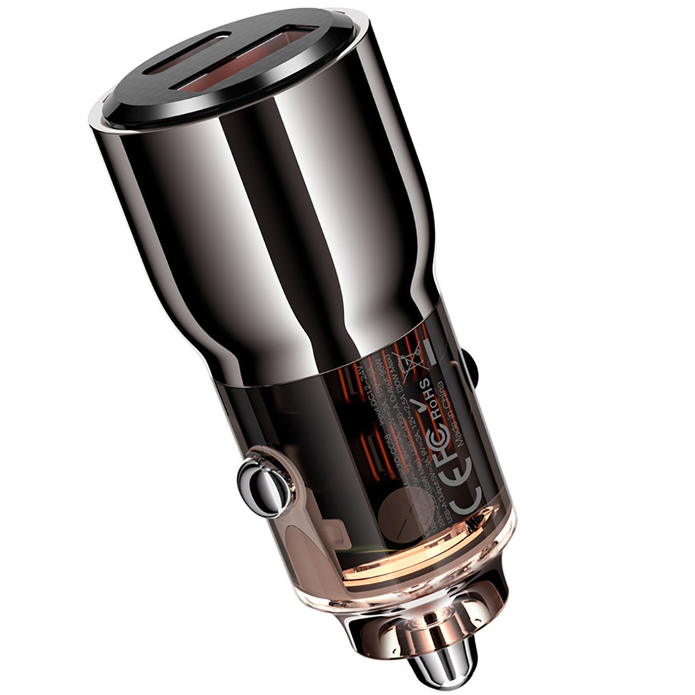 Автомобільний зарядний пристрій XO CC58 (USB, USB-C, 3.25A) 95W Dark Grey