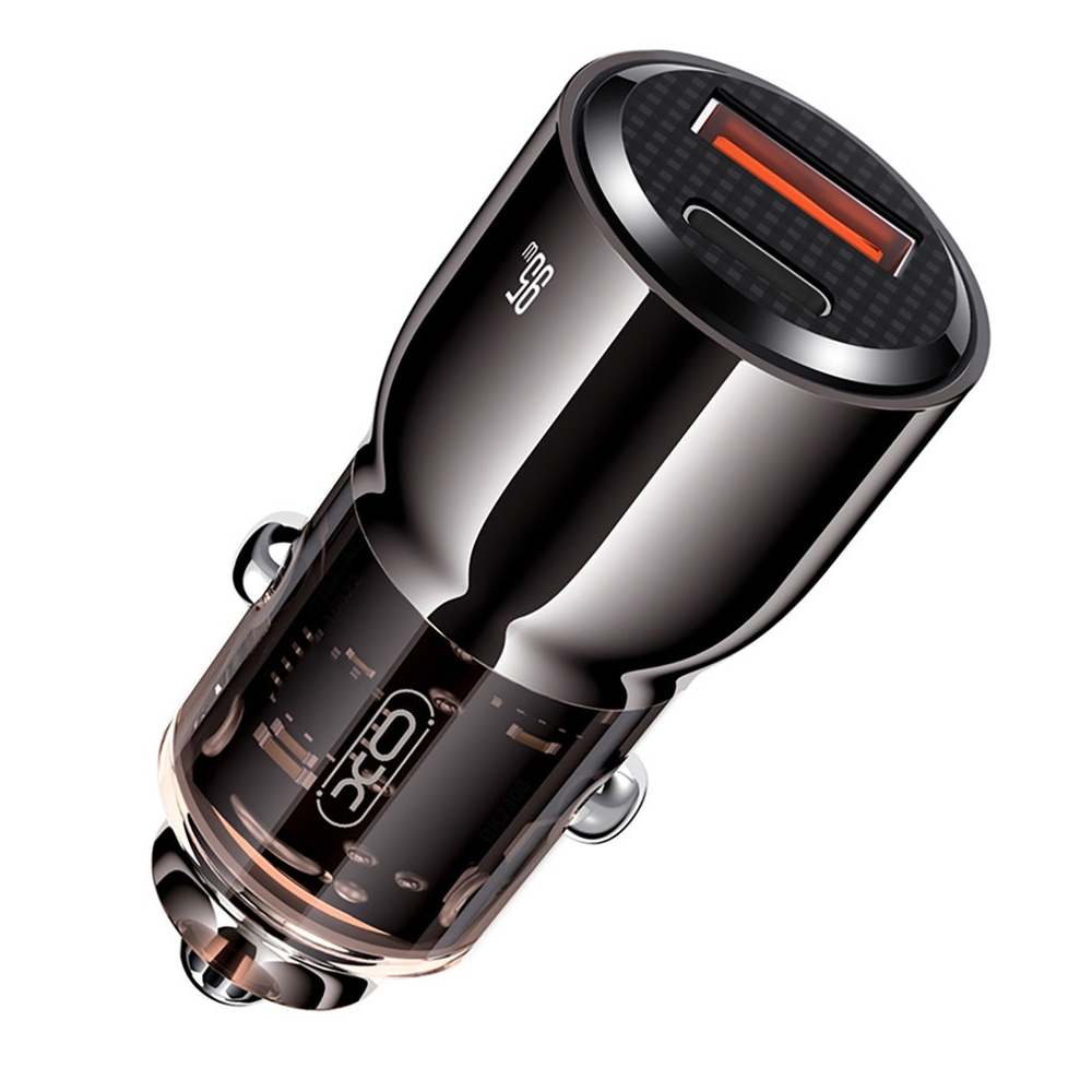 Автомобільний зарядний пристрій XO CC58 (USB, USB-C, 3.25A) 95W Dark Grey