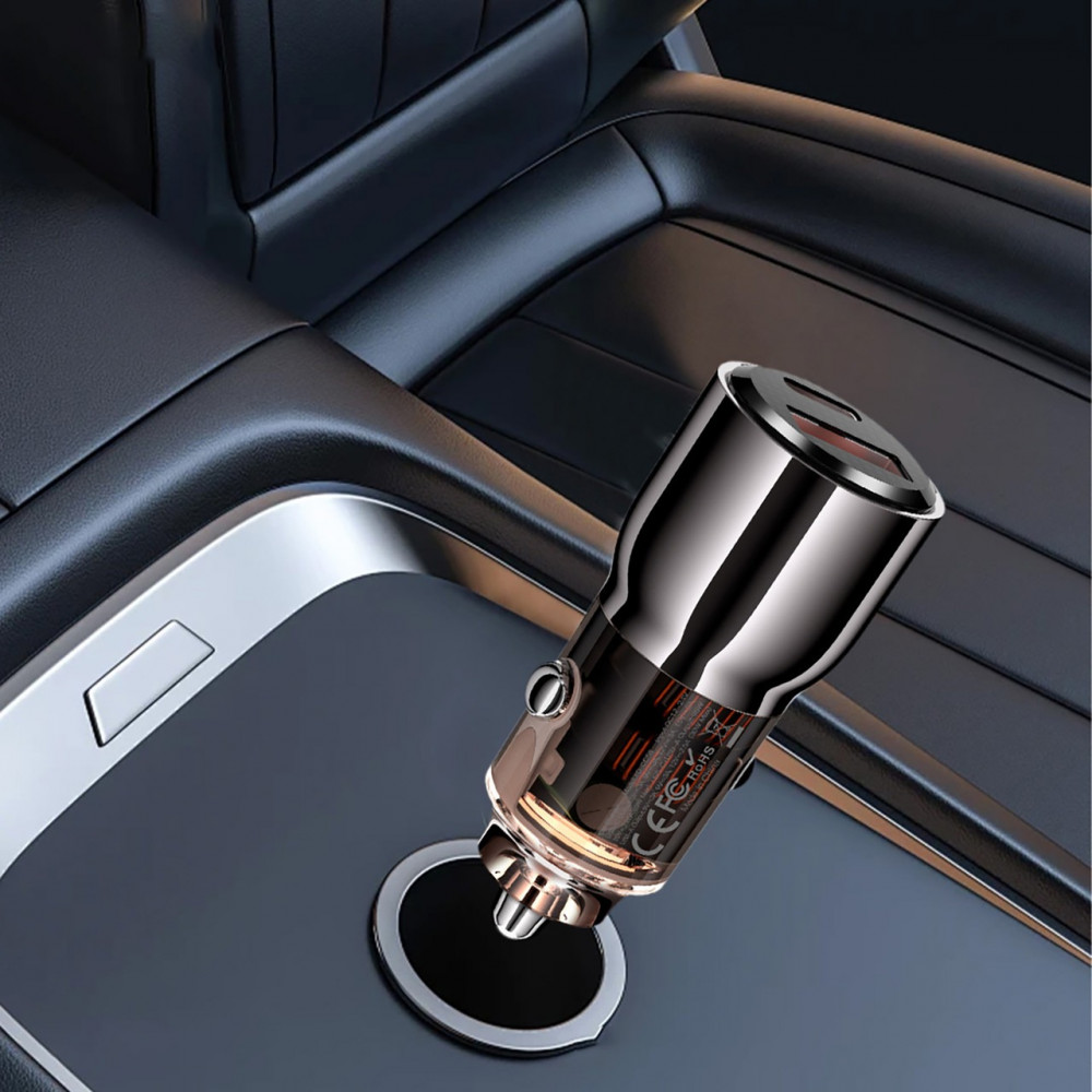 Автомобільний зарядний пристрій XO CC58 (USB, USB-C, 3.25A) 95W Dark Grey
