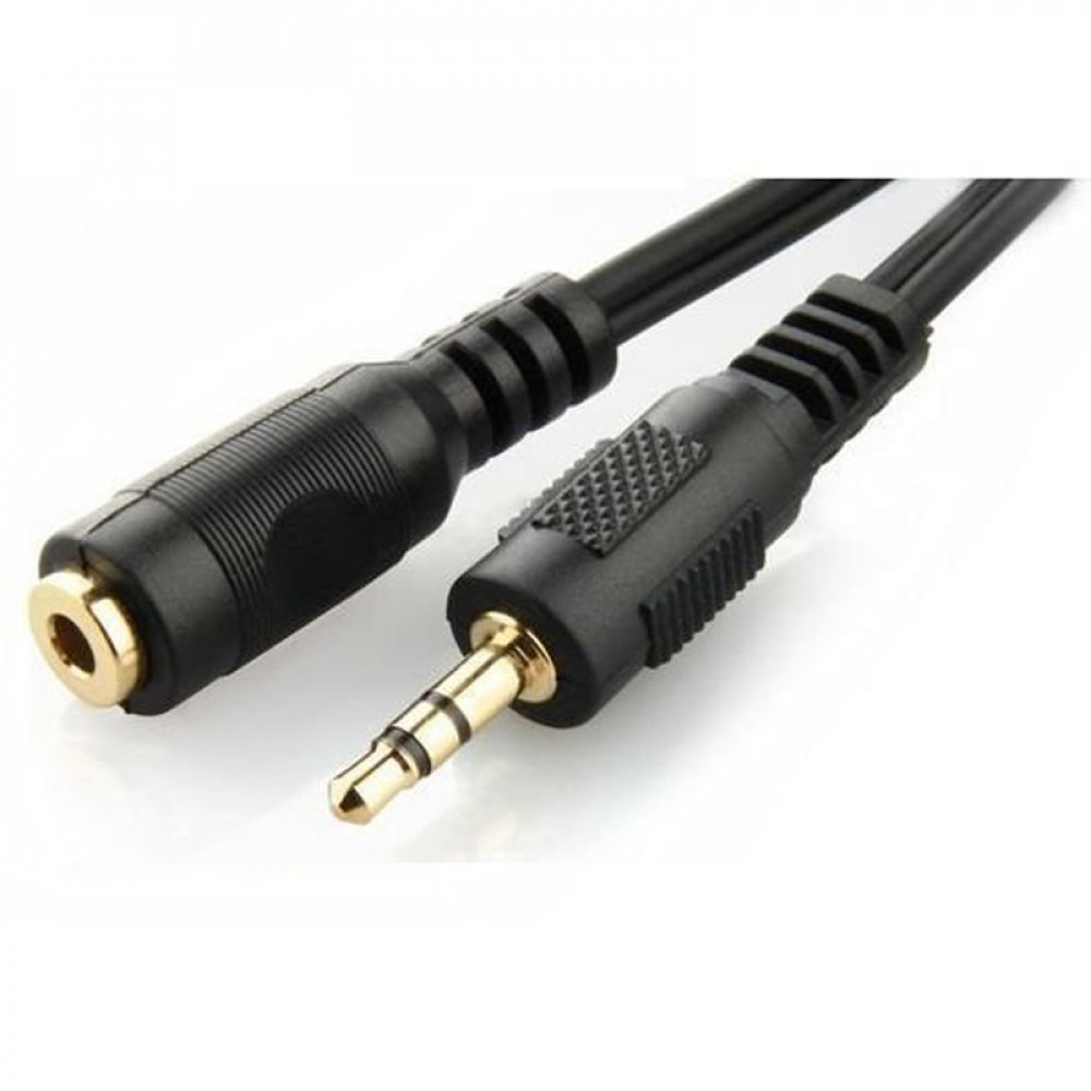 Аудіо-кабель Cablexpert 3.5 мм - 3.5 мм (M/F), 5 м, чорний (CCA-421S-5M)