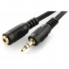 Аудіо-кабель Cablexpert 3.5 мм - 3.5 мм (M/F), 5 м, чорний (CCA-421S-5M)