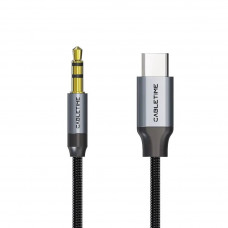 Кабель Cabletime USB Type-C - Audio 3.5 мм (M/M), 1 м, Black (CF16H)