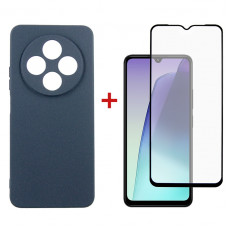 Чохол-накладка Dengos Carbon для Xiaomi Redmi 14C Blue (DG-KM-120) + захисне скло Чохол-накладка Dengos Carbon для Xiaomi Redmi 14C Blue (DG-KM-120) + захисне скло