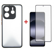 Чохол-накладка Dengos Matt для Xiaomi Redmi Note 14 Pro Black (DG-KM-128) + захисне скло Чохол-накладка Dengos Matt для Xiaomi Redmi Note 14 Pro Black (DG-KM-128) + захисне скло