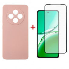 Чохол-накладка Dengos для Oppo Reno 12 F/FS Pink (DG-KM-116) + захисне скло Чохол-накладка Dengos для Oppo Reno 12 F/FS Pink (DG-KM-116) + захисне скло