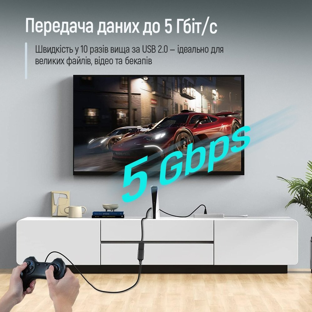 Кабель ColorWay USB - USB V 3.0 (M/F), 1.8 м, Black (CW-CBUF075-BK)
