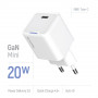 Мережевий зарядний пристрій ColorWay GaN Mini 20W PD Port PPS USB-C White (CW-CHS059PD-WT)