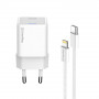 Мережевий зарядний пристрій ColorWay GaN Mini 20W PD Port PPS USB-C White (CW-CHS059PD-WT) + кабель Lightning
