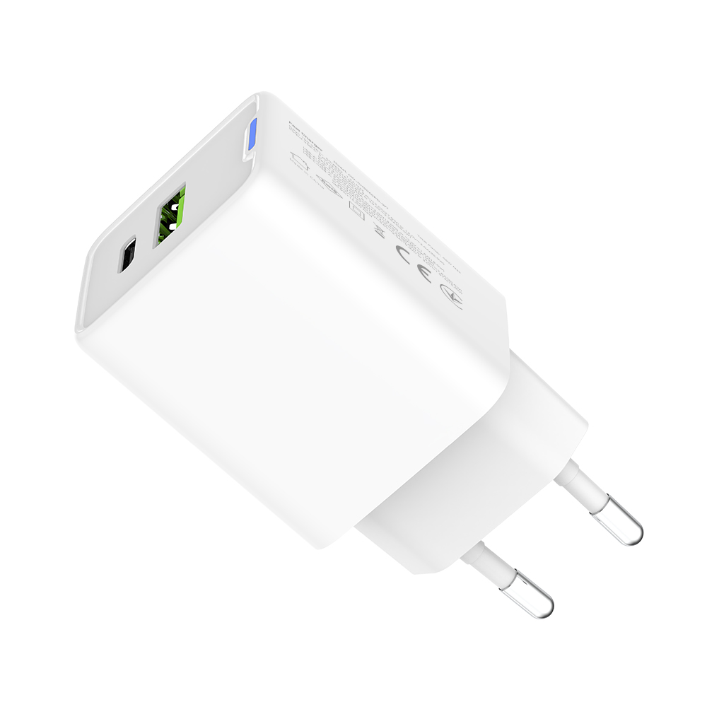 Мережевий зарядний пристрій ColorWay GaN Mini 45W PD Port PPS USB (Type-C PD + USB QC4.0) White (CW-CHS060PD-WT)