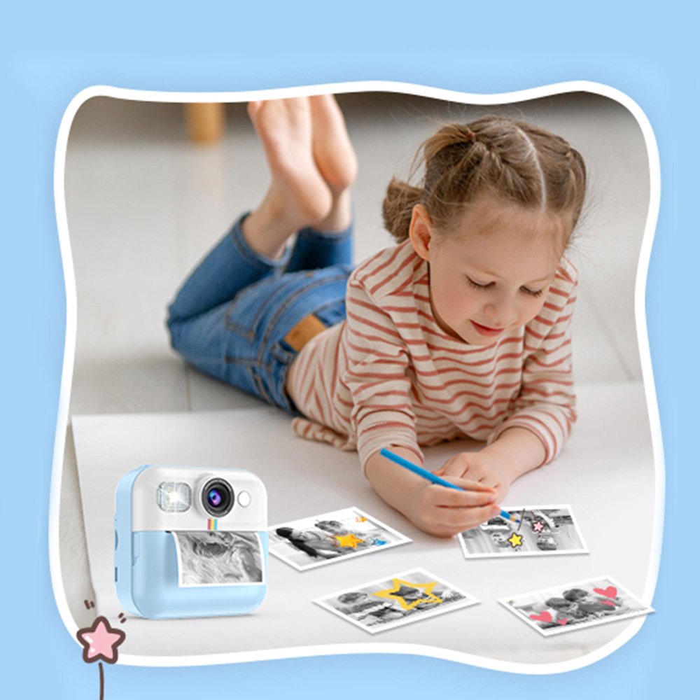 Дитячий фотоапарат ColorWay з функцією моментального друку Blue (CW-PHP01B)