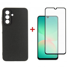 Чохол-накладка Dengos Carbon для Samsung Galaxy A26 SM-A266 Black (DG-KM-137) + захисне скло Чохол-накладка Dengos Carbon для Samsung Galaxy A26 SM-A266 Black (DG-KM-137) + захисне скло