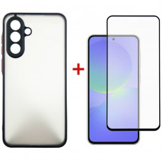 Чохол-накладка Dengos для Samsung Galaxy A36 SM-A366 Black Full Glue (DG-KM-145) + захисне скло Чохол-накладка Dengos для Samsung Galaxy A36 SM-A366 Black Full Glue (DG-KM-145) + захисне скло