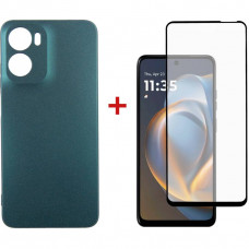 Чохол-накладка Dengos для Motorola G05 Green Full Glue (DG-KM-148) + захисне скло Чохол-накладка Dengos для Motorola G05 Green Full Glue (DG-KM-148) + захисне скло