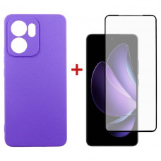 Чохол-накладка Dengos для Oppo Reno 13F Violet Full Glue (DG-KM-151) + захисне скло