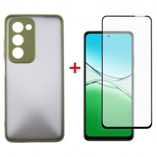 Чохол-накладка Dengos Matt для Oppo A5 Olive (DG-KM-158) + захисне скло Чохол-накладка Dengos Matt для Oppo A5 Olive (DG-KM-158) + захисне скло