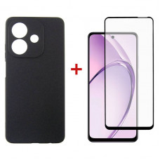 Чохол-накладка Dengos Carbon для Oppo A40/A40m Black (DG-KM-159) + захисне скло Чохол-накладка Dengos Carbon для Oppo A40/A40m Black (DG-KM-159) + захисне скло