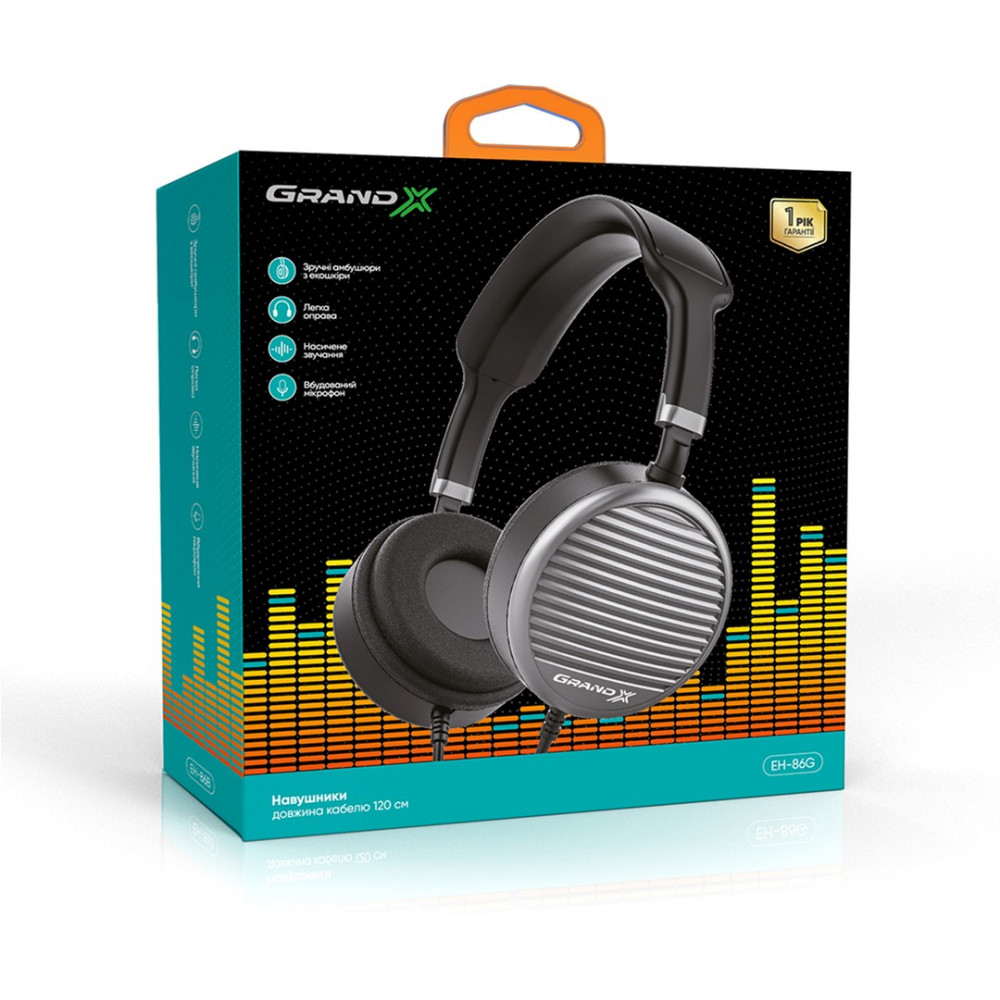 Навушники Grand-X EH-86G Grey
