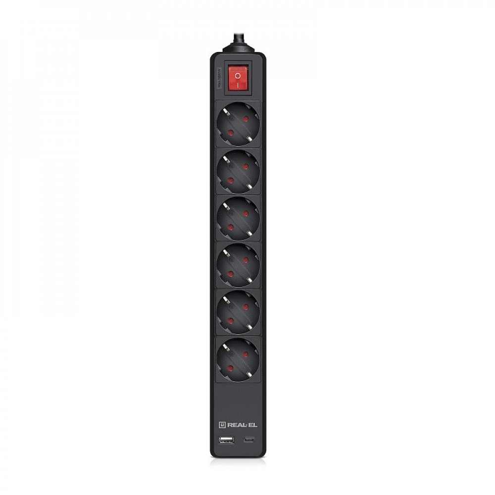 Фільтр живлення REAL-EL RS-Protect 605 3м Black (EL122300041)