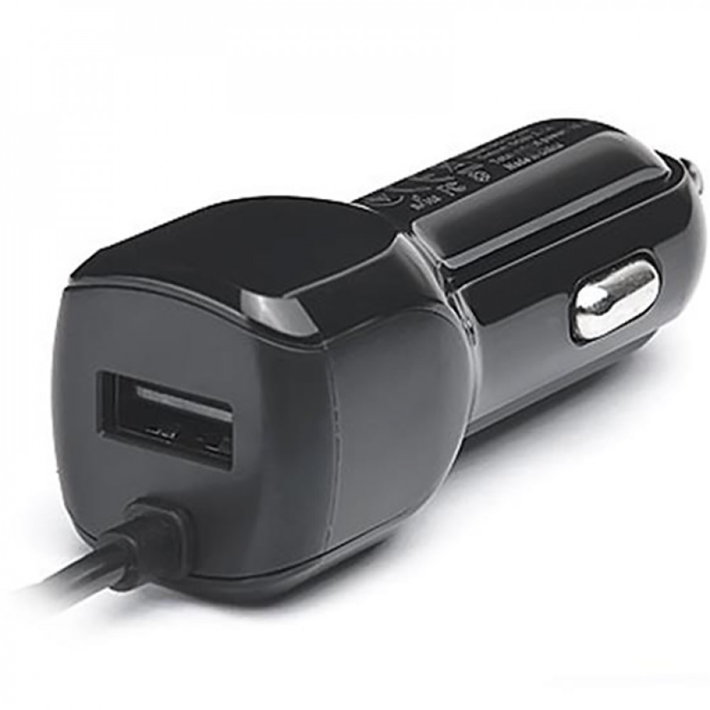 Автомобільний зарядний пристрій REAL-EL CA-15 (2USB, 2.1A) Black + кабель microUSB