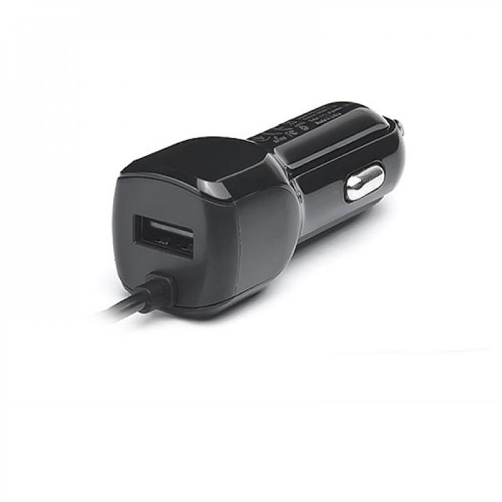 Автомобільний зарядний пристрій REAL-EL CA-17 (2USB, 2.1A) Black + кабель Lightning