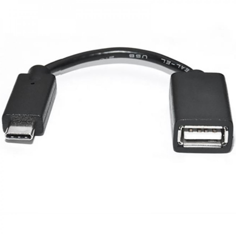 Кабель REAL-EL USB Type-C - USB V 2.0 (M/F), 0.1 м, чорний (EL123500030)