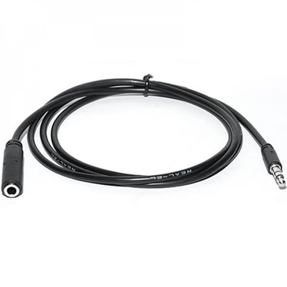 Аудіо-кабель REAL-EL Audio Pro 3.5 мм - 3.5 мм (M/F), 1 м, чорний (EL123500041)